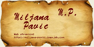 Miljana Pavić vizit kartica